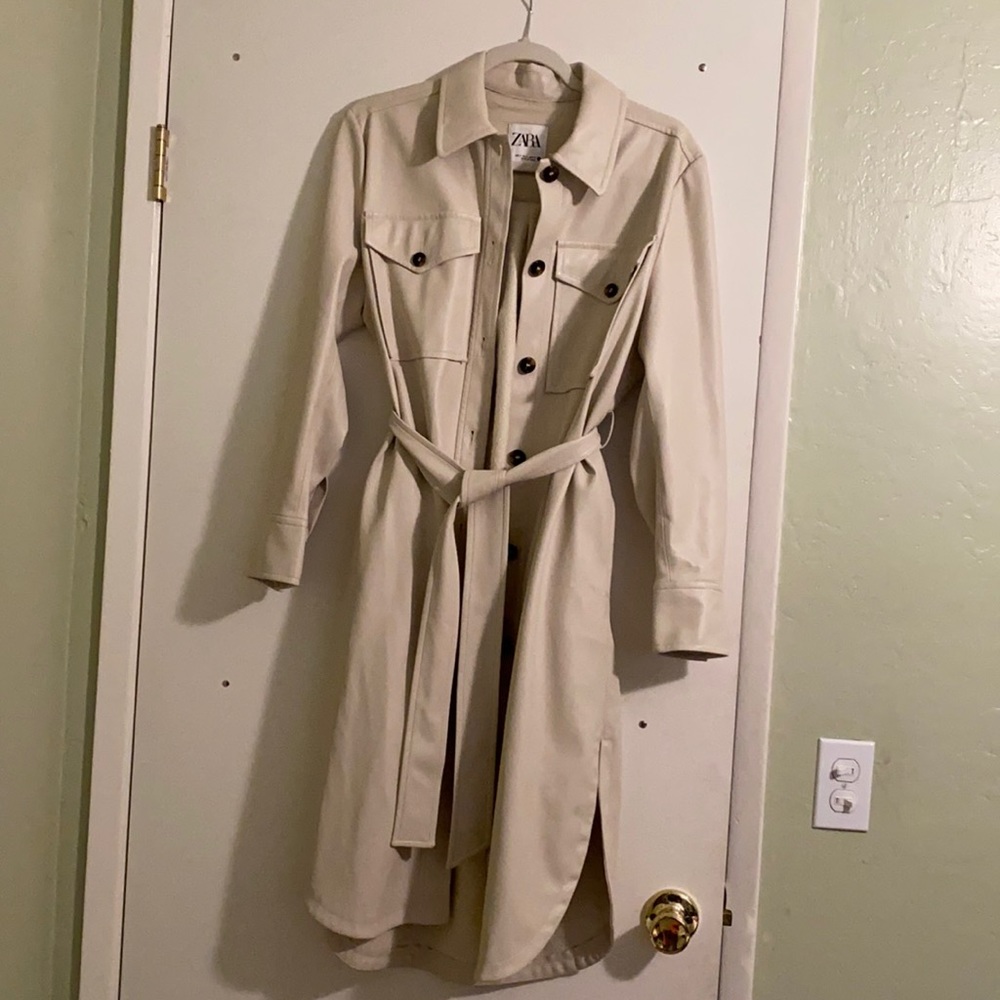 Zara faux leather trenchcoat
